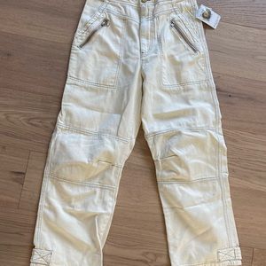 NWT Free People cream cargo high waist Jeans pants size 4